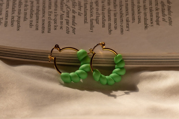 Aretes Hoops Verdes